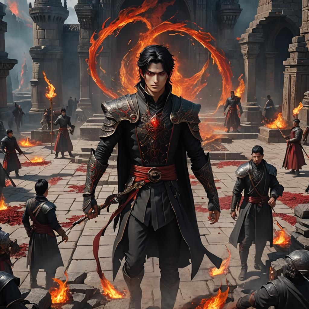 Handsome Fire Kingdom Lord with Red Eyes