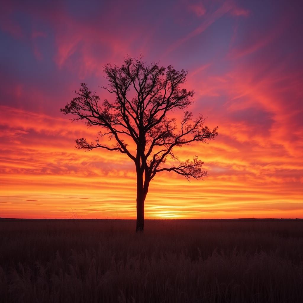 Golden Sunset Gradient Over Serene Landscape