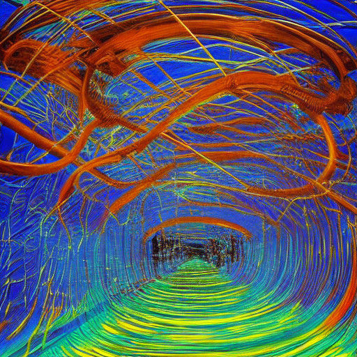 Futuristic Industrial Dreamscape in Vibrant Oil Painting Sty...