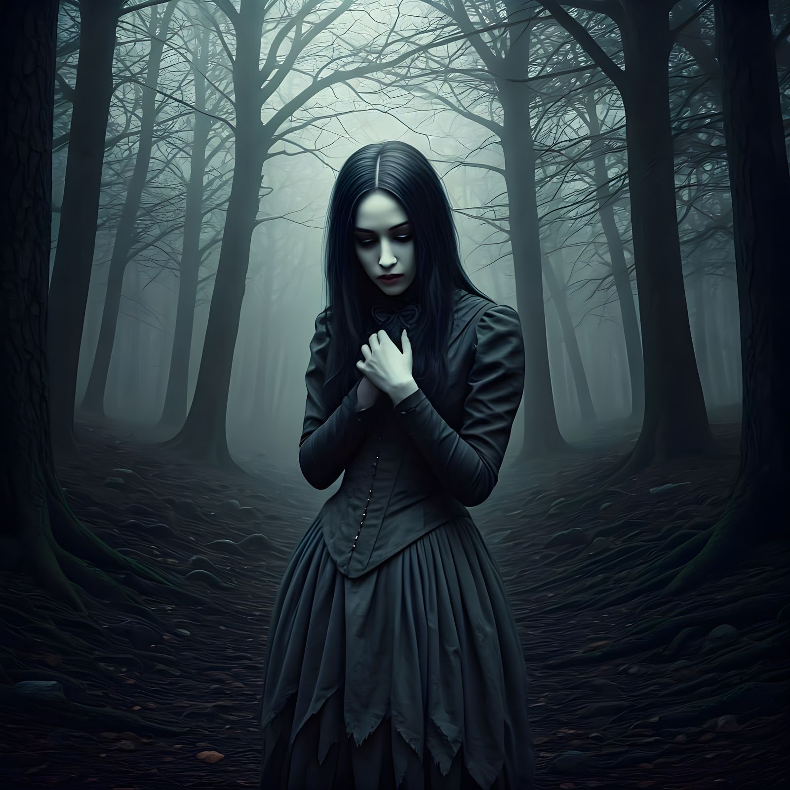 Surreal Gothic Portraits in Dark, Atmospheric Scenes