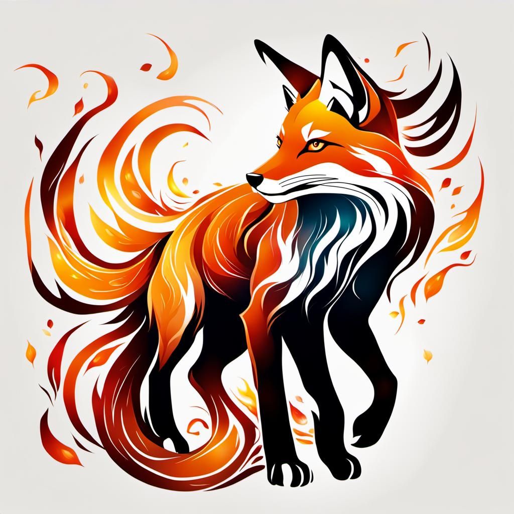 Fiery Fox: A Dynamic Flame Composition