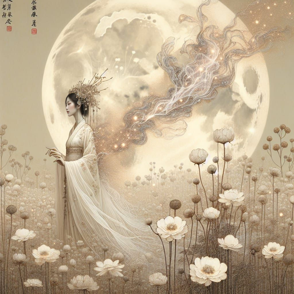 Empress with Magical Briar Wisp: Fine Digital Art