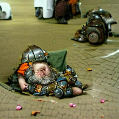Weary Dwarf Warrior After Battle