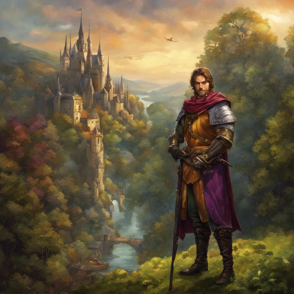 Medieval Portrait in Book Illustration Style