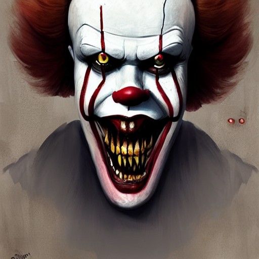 Sinister Pennywise Clown Portrait
