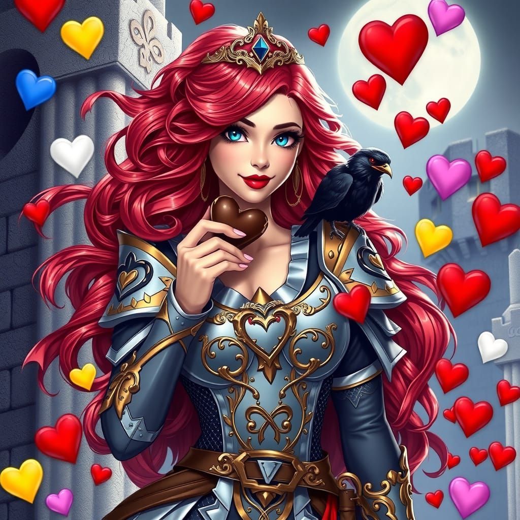 Fierce Princess Warrior Celebrates Valentine's Day in Cyberp...