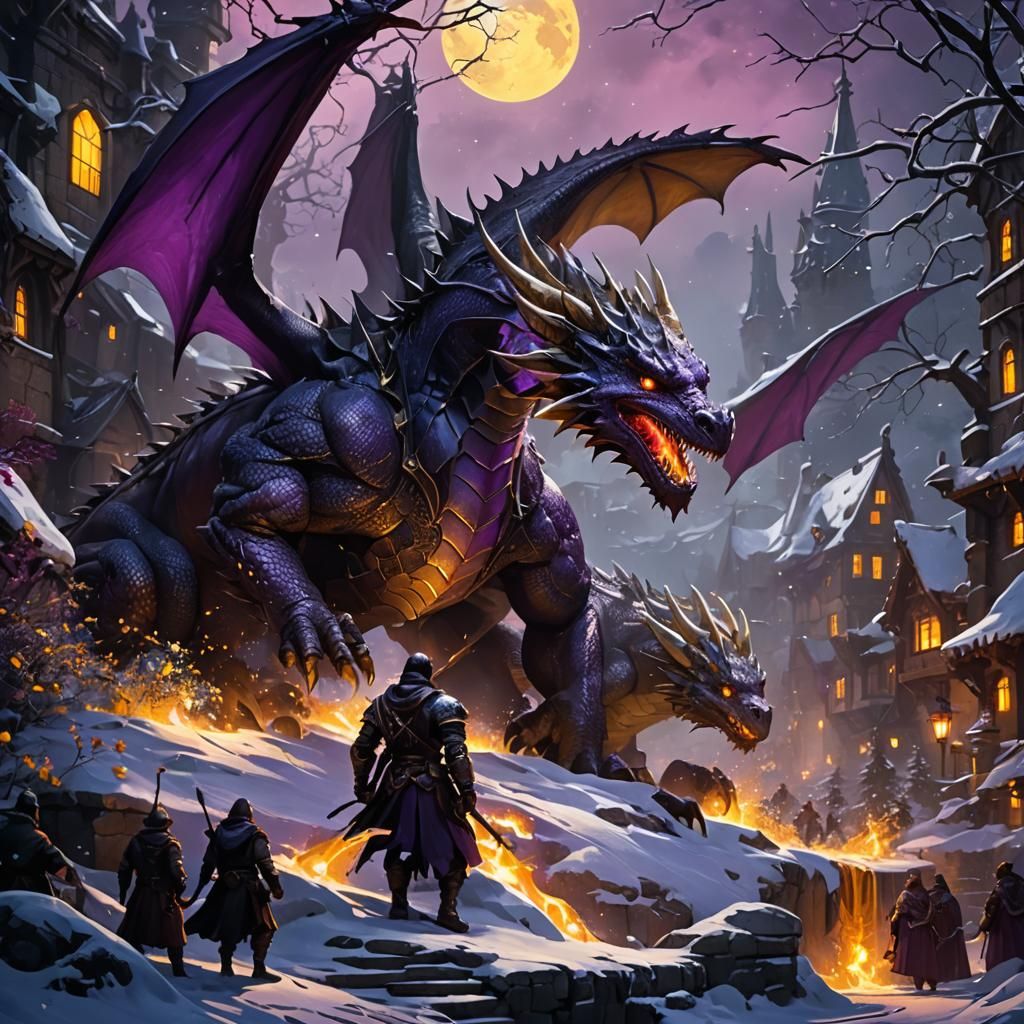 Dragons of Winter Night: Dark Fantasy Concept Art