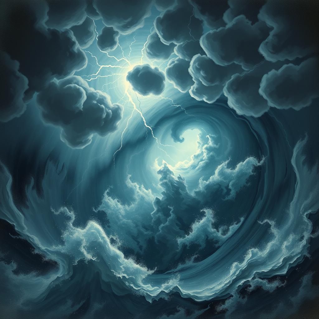 Stormy Vortex with Lightning, Dramatic Cloudscape