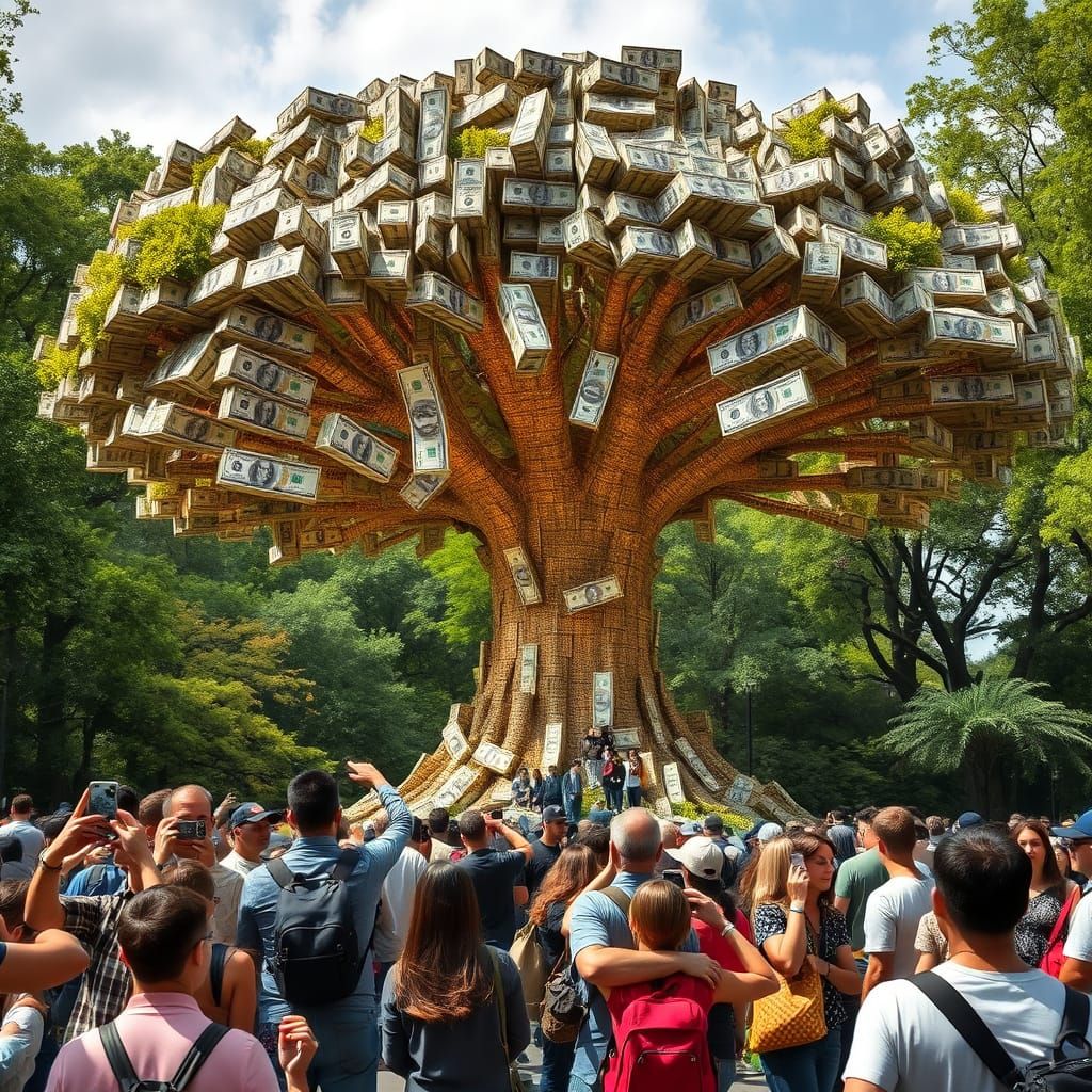 Golden Money Tree in Central Park