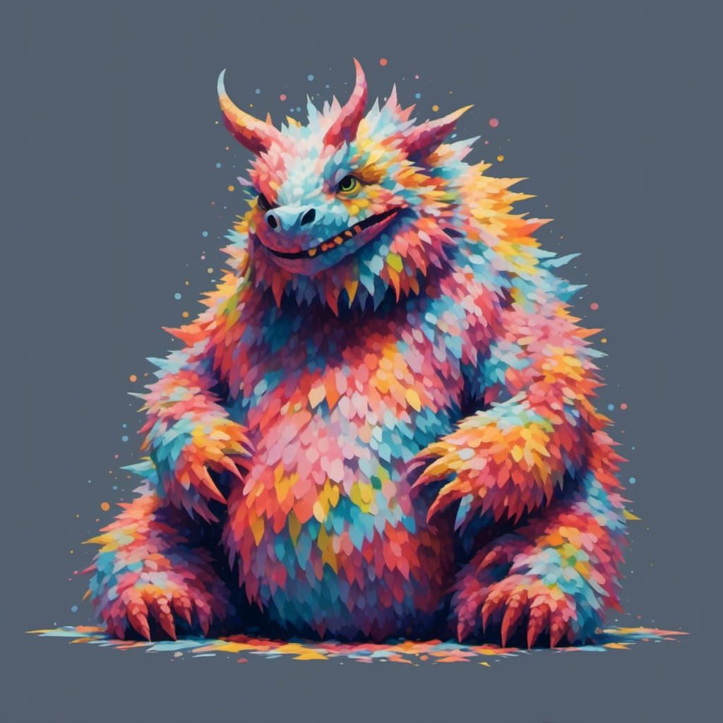 Artistic Fuzzy Dragon Image Creation