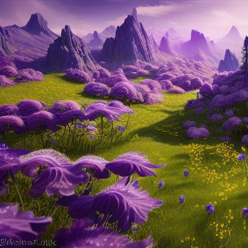 Detailed Matte Painting of Aconite Field