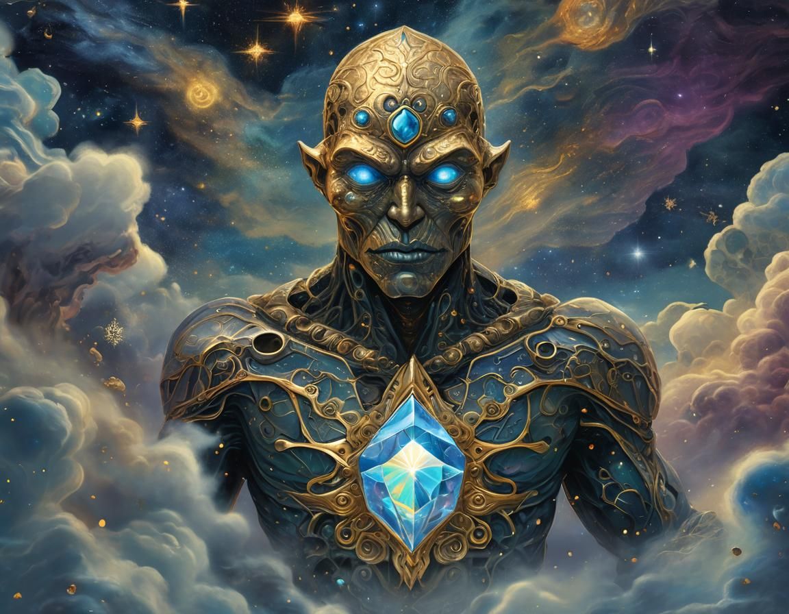 Golden Golem Emerges from Astral Mist