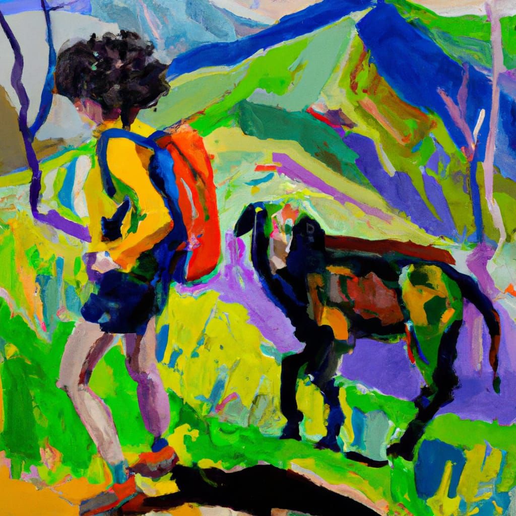 Young Woman Climbs Mountain Path in Cobra Style