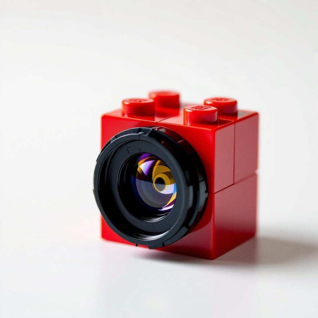 Detailed Red Lego Brick Macro Shot