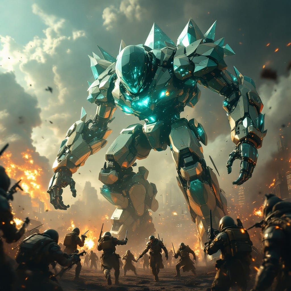 Glass Mech Robot Engages Armored Forces in Post-Apocalyptic ...
