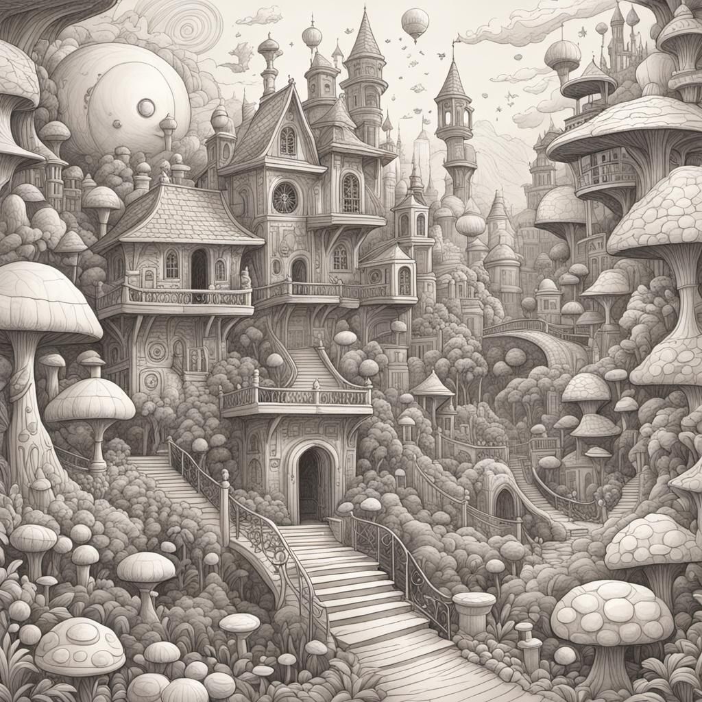 Doodle Dream World in Pen and Ink Style