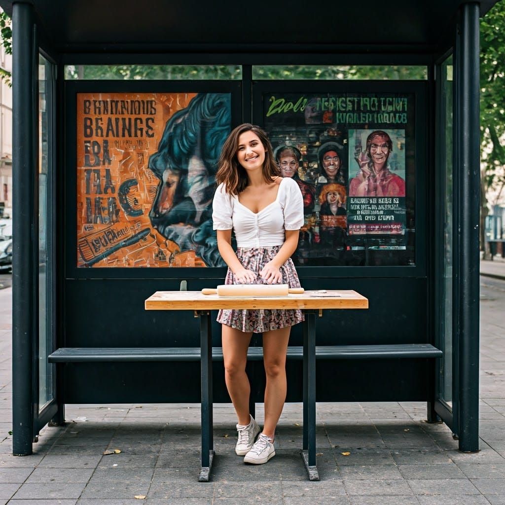 Whimsical Bus Stop Baker in Dreamy Colors
