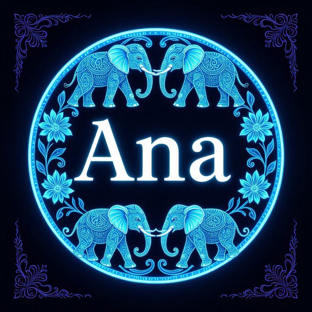 Celestial Elephants Form Yin Yang with "Ana" Sign