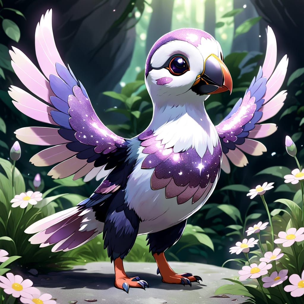 Majestic Glitterwing Fakemon Soars with Naturistic Aura