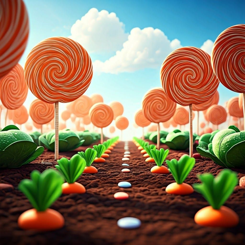 Candy Vegetables Grow in Surreal Candy-Land Garden