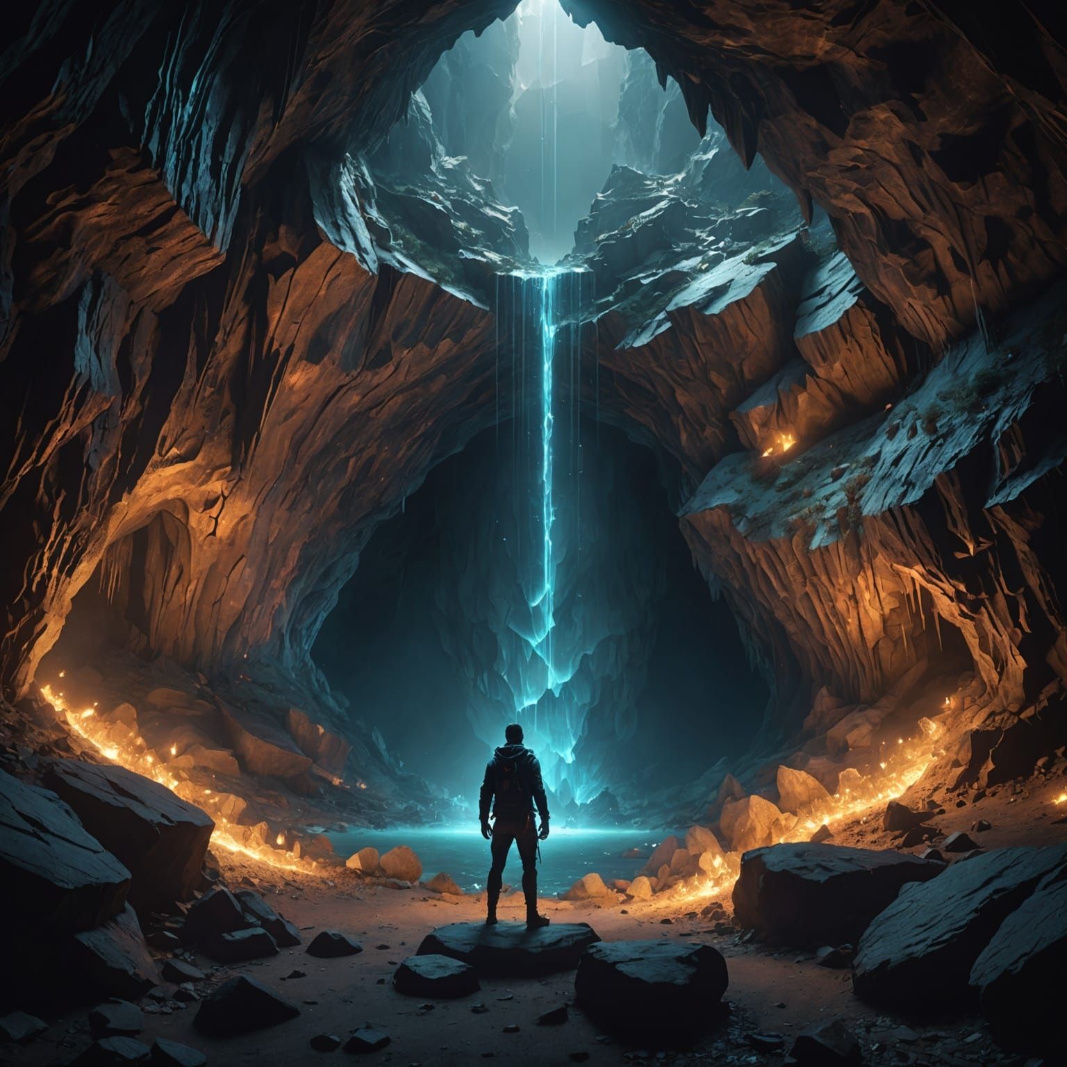 Glowing Crystal Cave: Fantasy Concept Art