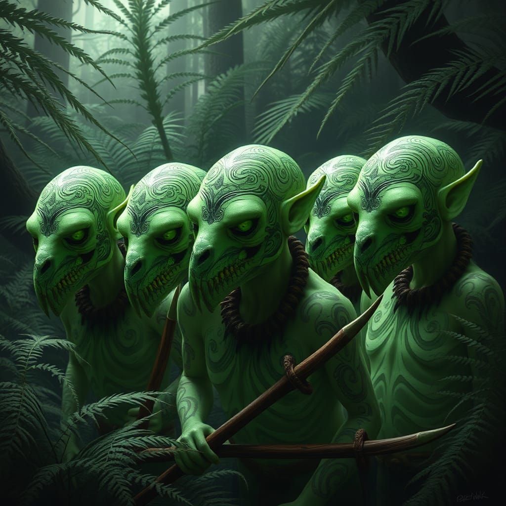 Tiny, Goblin-like Creatures Inspired by Maori Mythology,