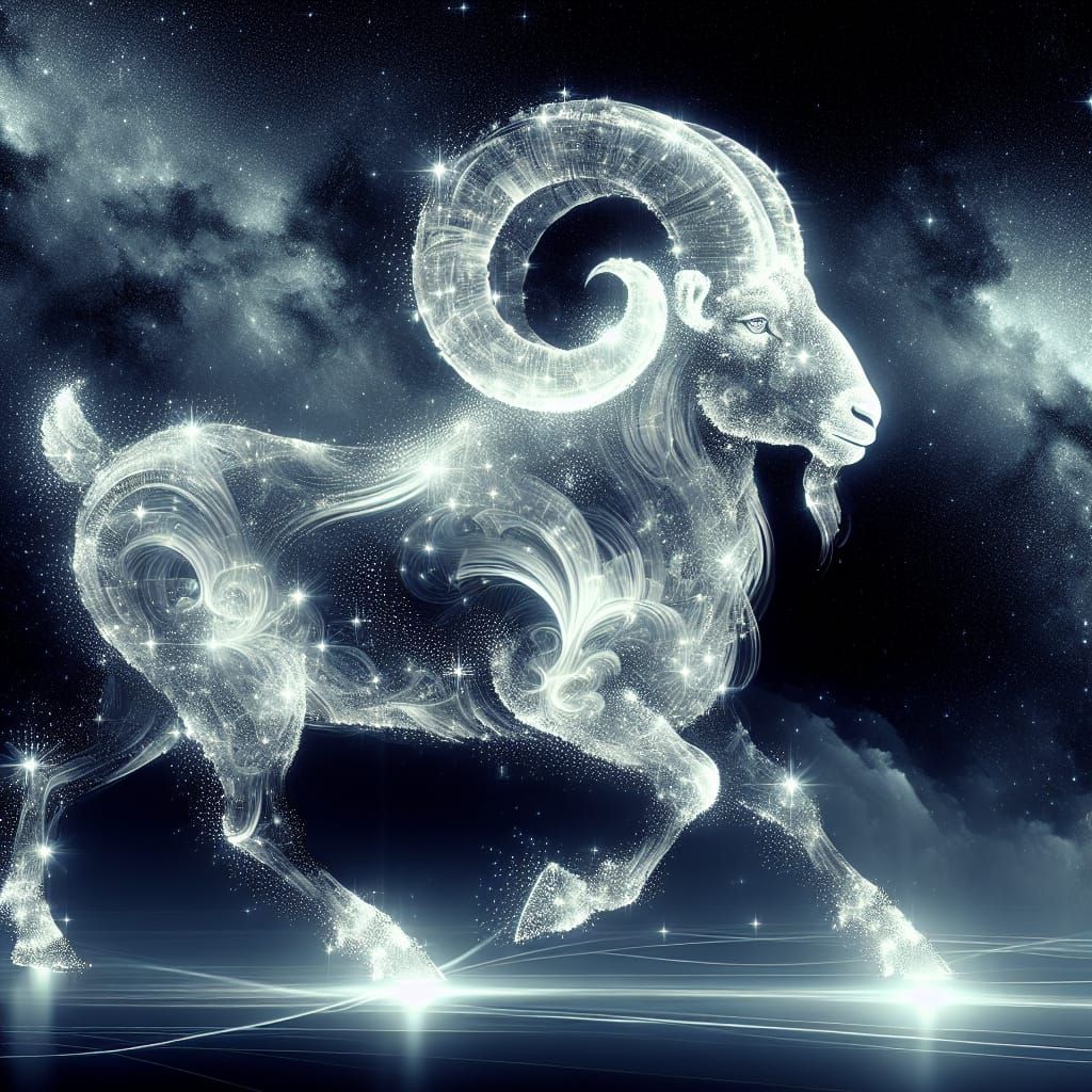 Radiant Ram Striding Through Galactic Sky