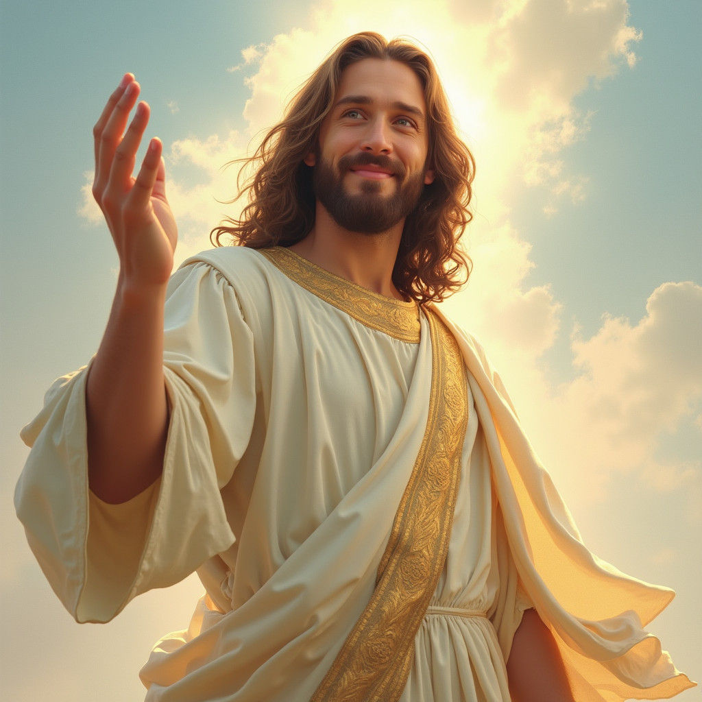 Jesus Christ Portrait with Gentle Smile