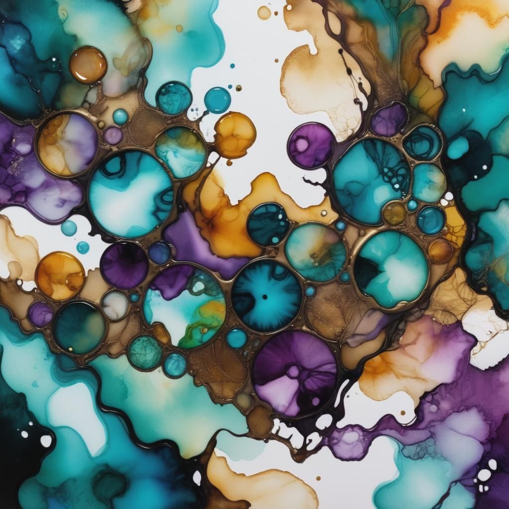 Abstract Alcohol Ink Painting: Otherworldly Escape