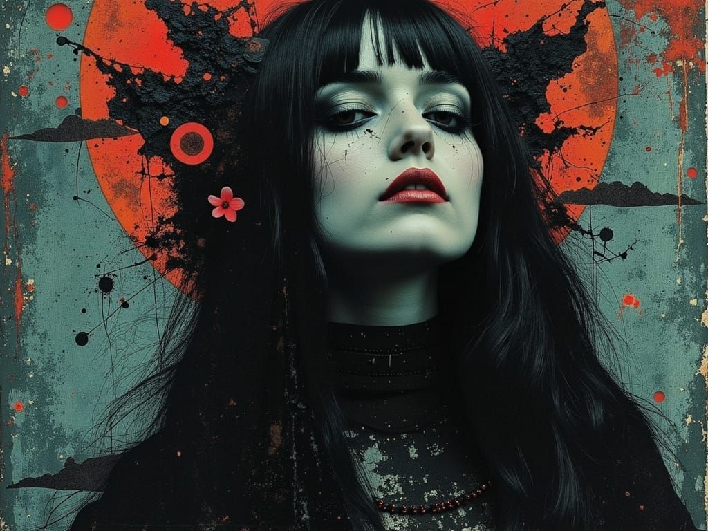 Ethereal Gothic Woman in Moonlit Macabre Renaissance Style