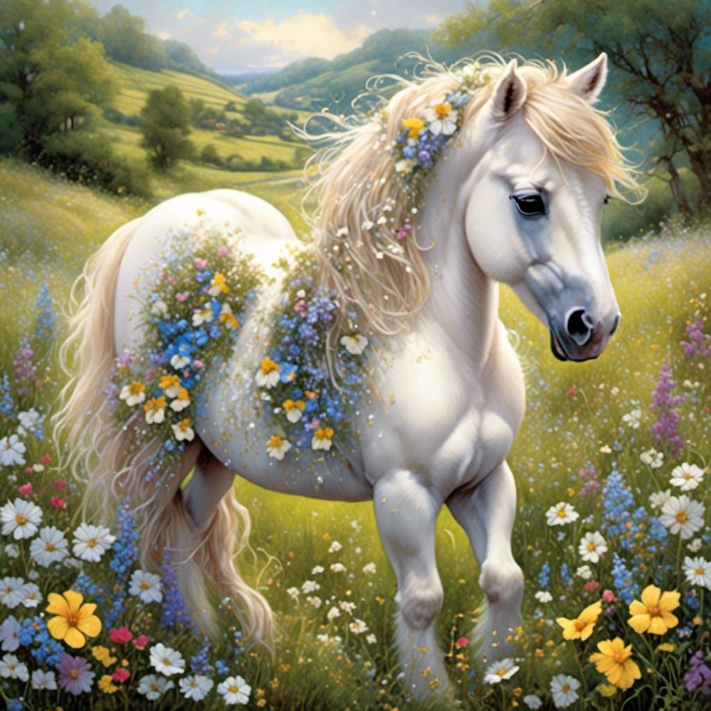 Fairy Shetland Pony in Watercolor and Ink