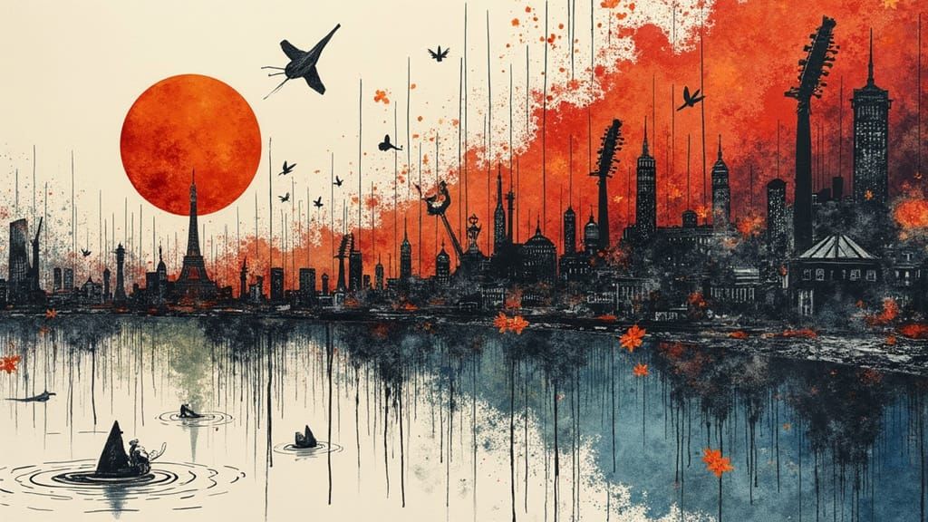 Surreal Mixed Media Tactile Music in Ink