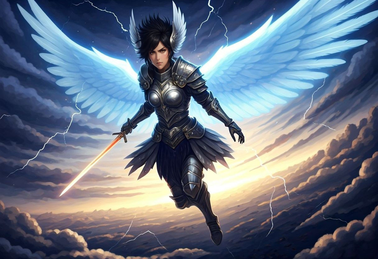 Fierce Anime Valkyrie Descends to Battlefield