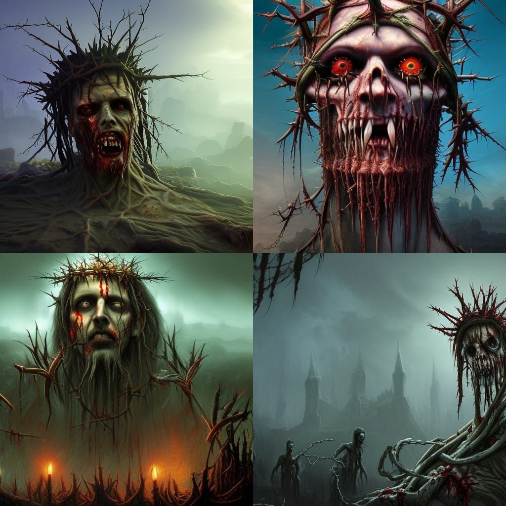 Rotting Zombie Jesus with Crown of Thorns