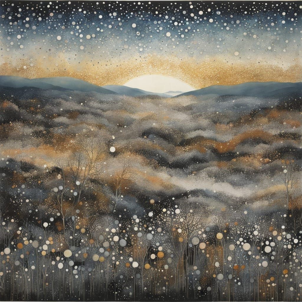 Landscape in Soft Abstract Expressionist Style