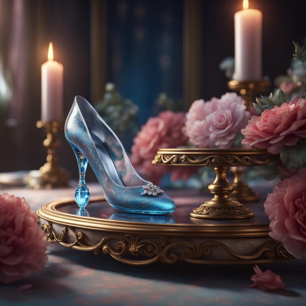 Cinderella's Glass Slipper: Detailed Matte Painting