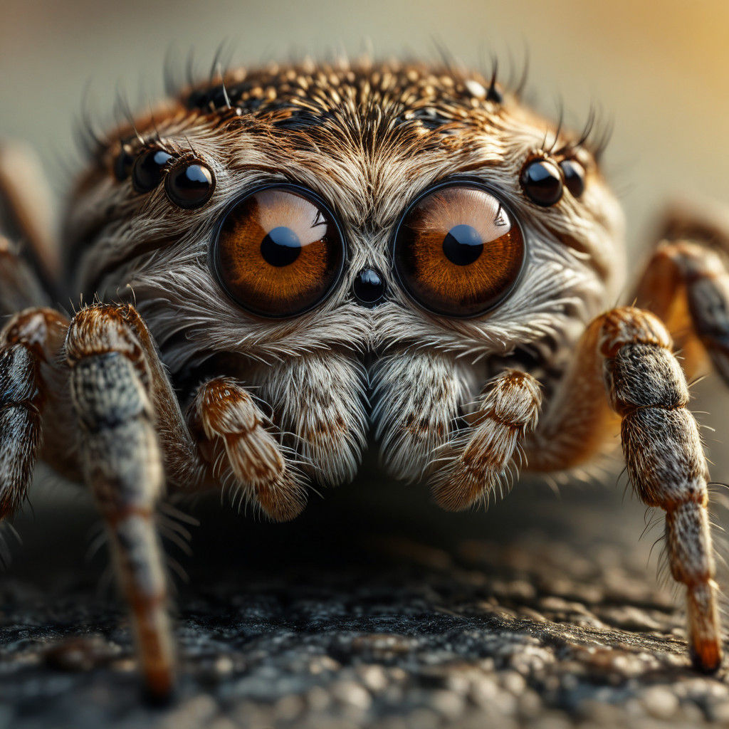Spider's Gaze in Intimate Macro Detail