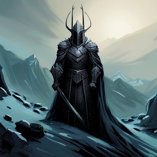 Gothic Witch King in Black Knight Armor