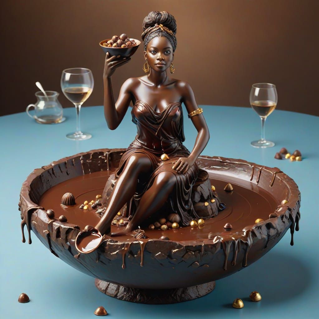 Chocolate Woman Sculpture: A Hyperrealistic Masterpiece
