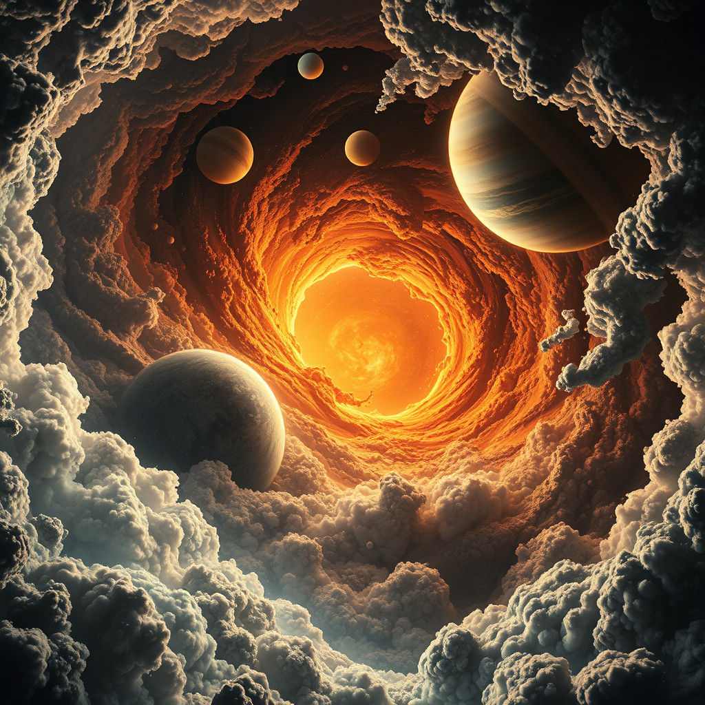 Planetary Collision: A Cosmic Catastrophe in Sci-Fi Art Styl...