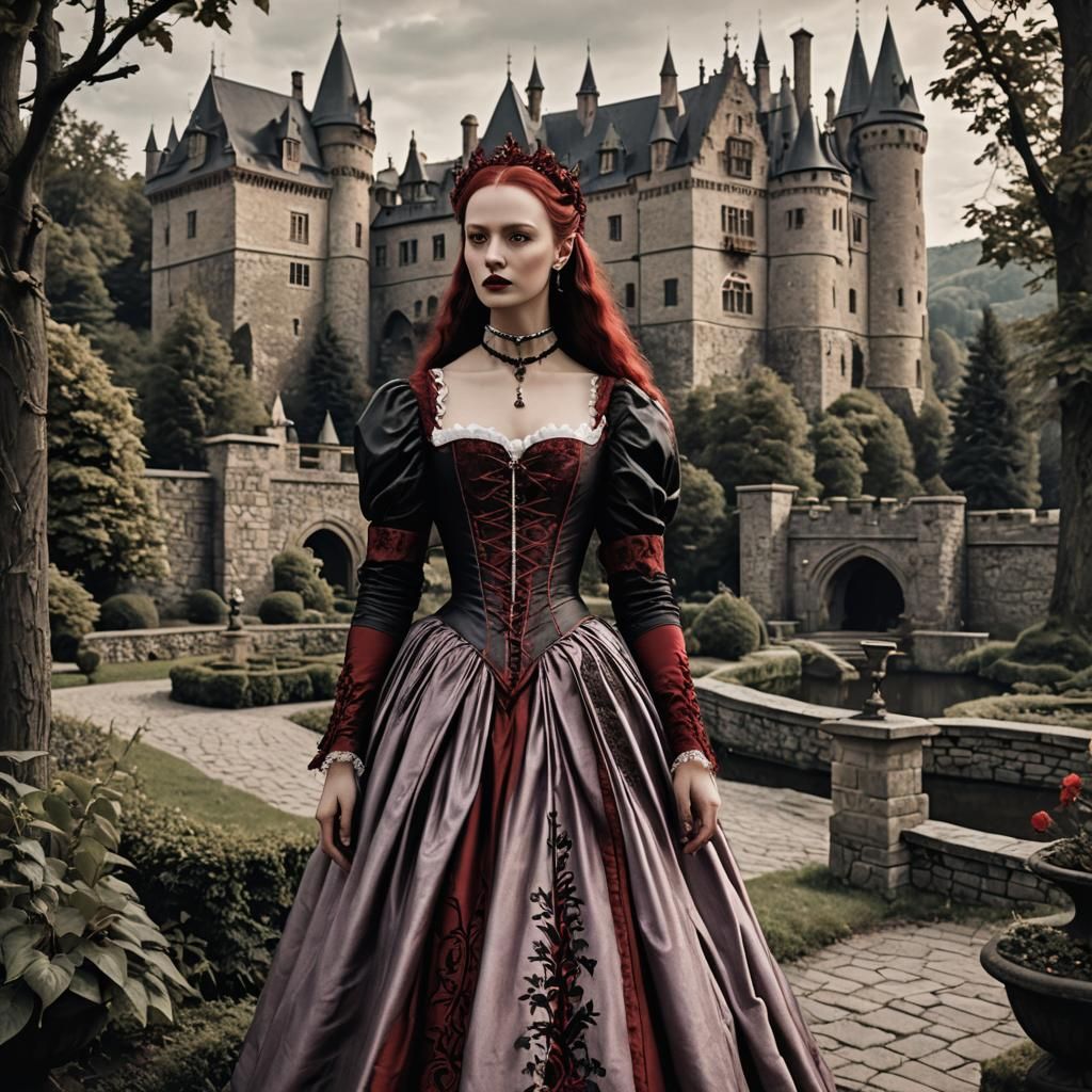 Elizabeth Bathory in Carpathian Gardens: Cinematic Portrait