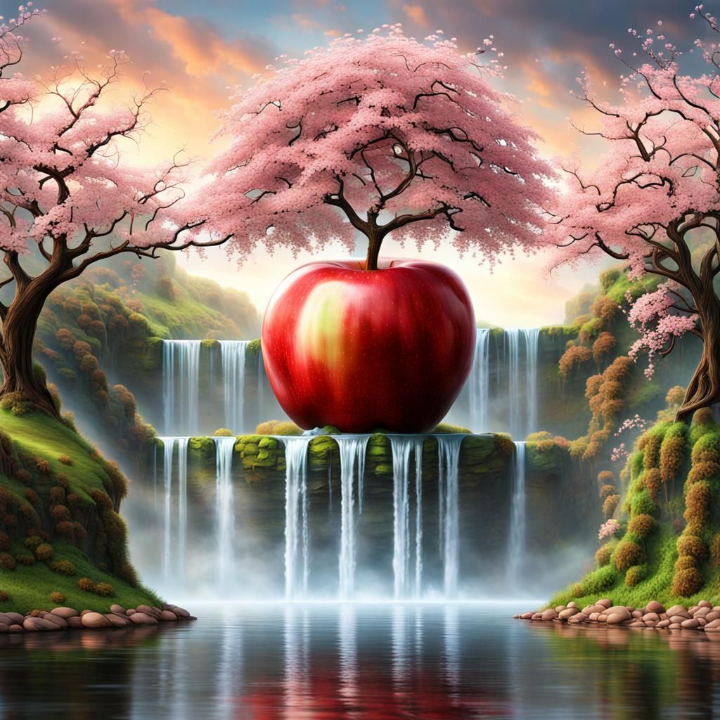 Surreal Apple Landscape: