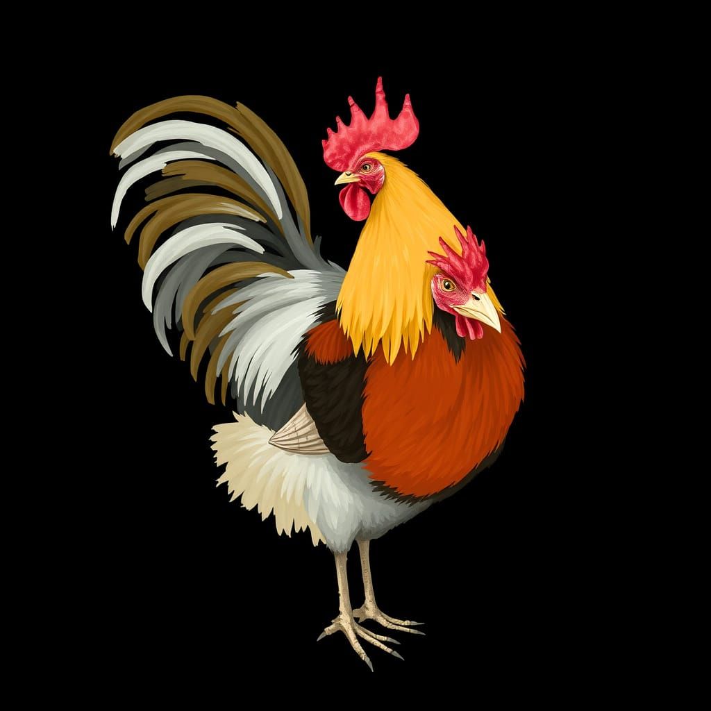 Detailed Abstract Portrait of a Silkie Hen