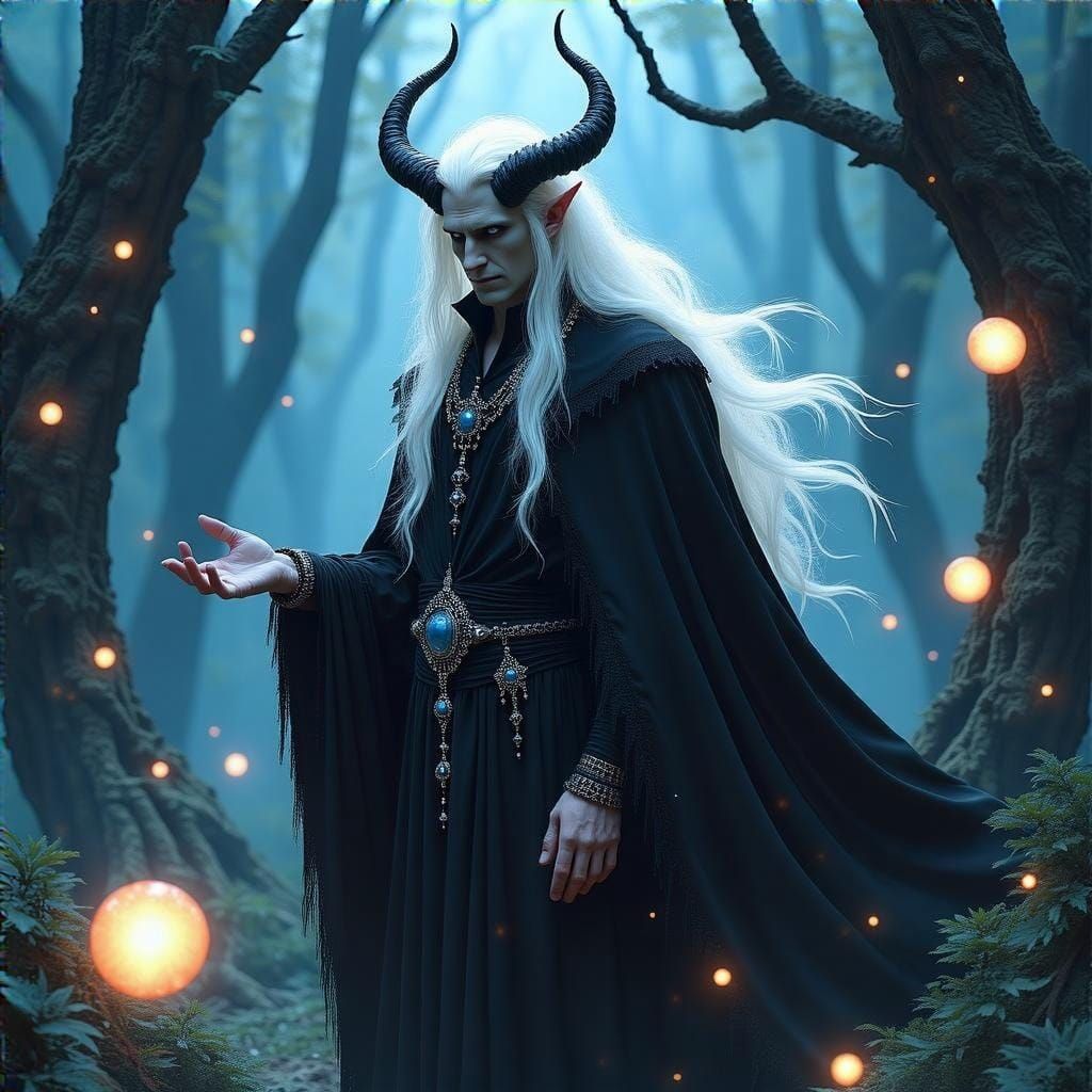 Mystical Woodland God in Ethereal Dark Fantasy Style