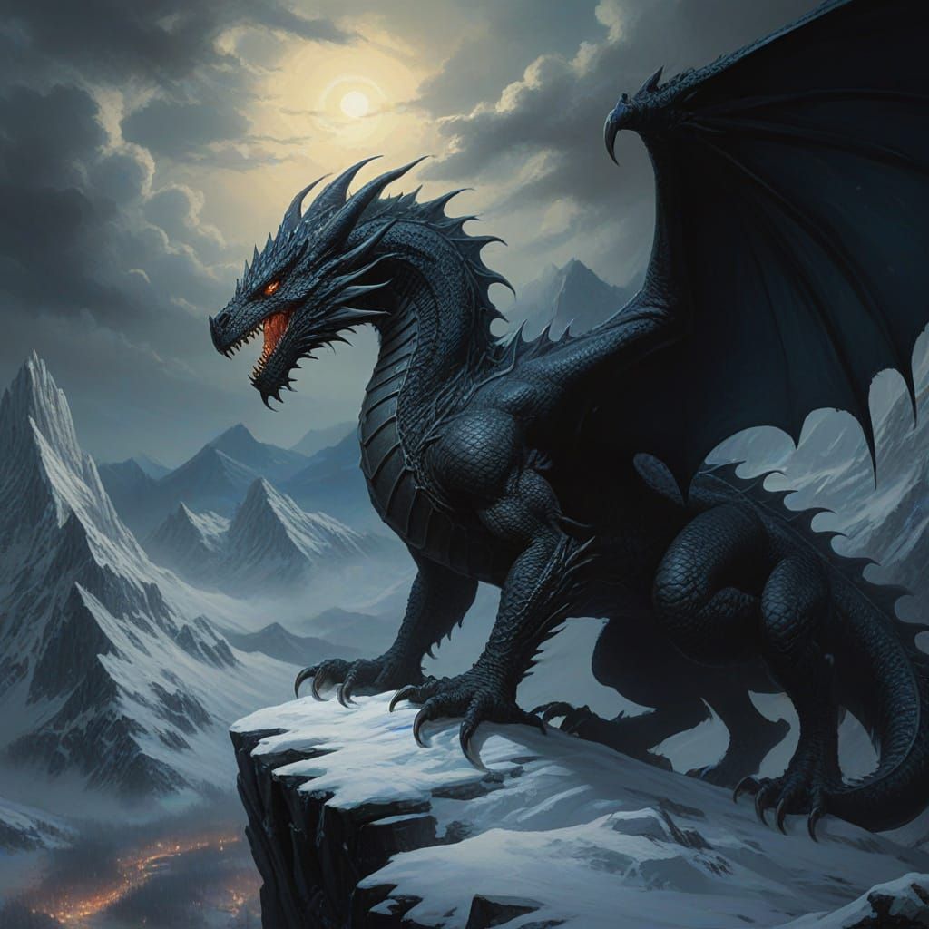 Gothic Dragon Surveys Kingdom: Dark Fantasy Concept Art