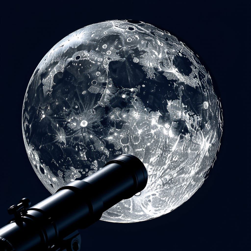 Photorealistic Man in the Moon Lunar View