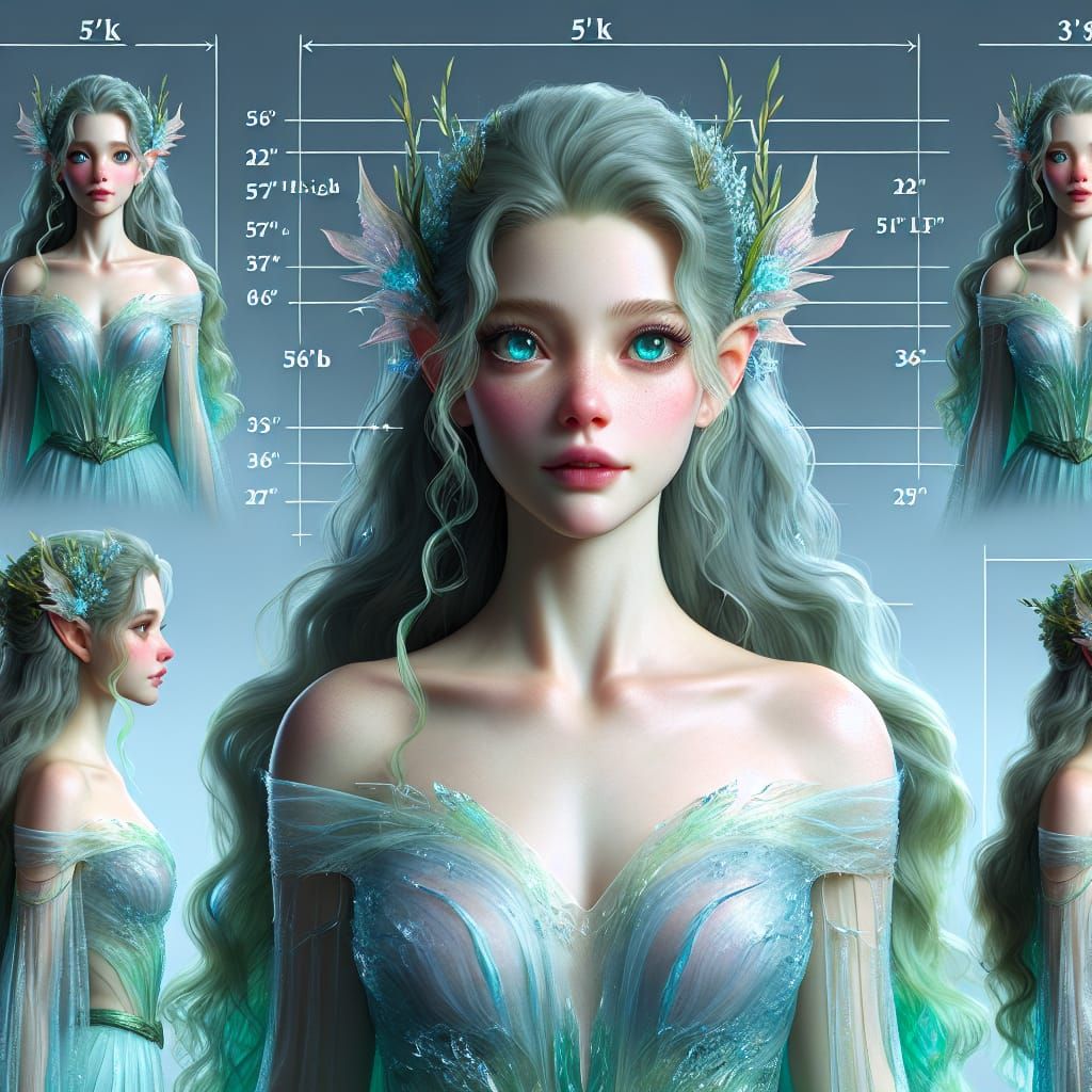 Hyperrealistic Naiad Portrait in Fantasy Concept Art Style