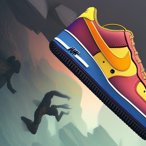 Detailed Matte Painting of Nike Airforce 1