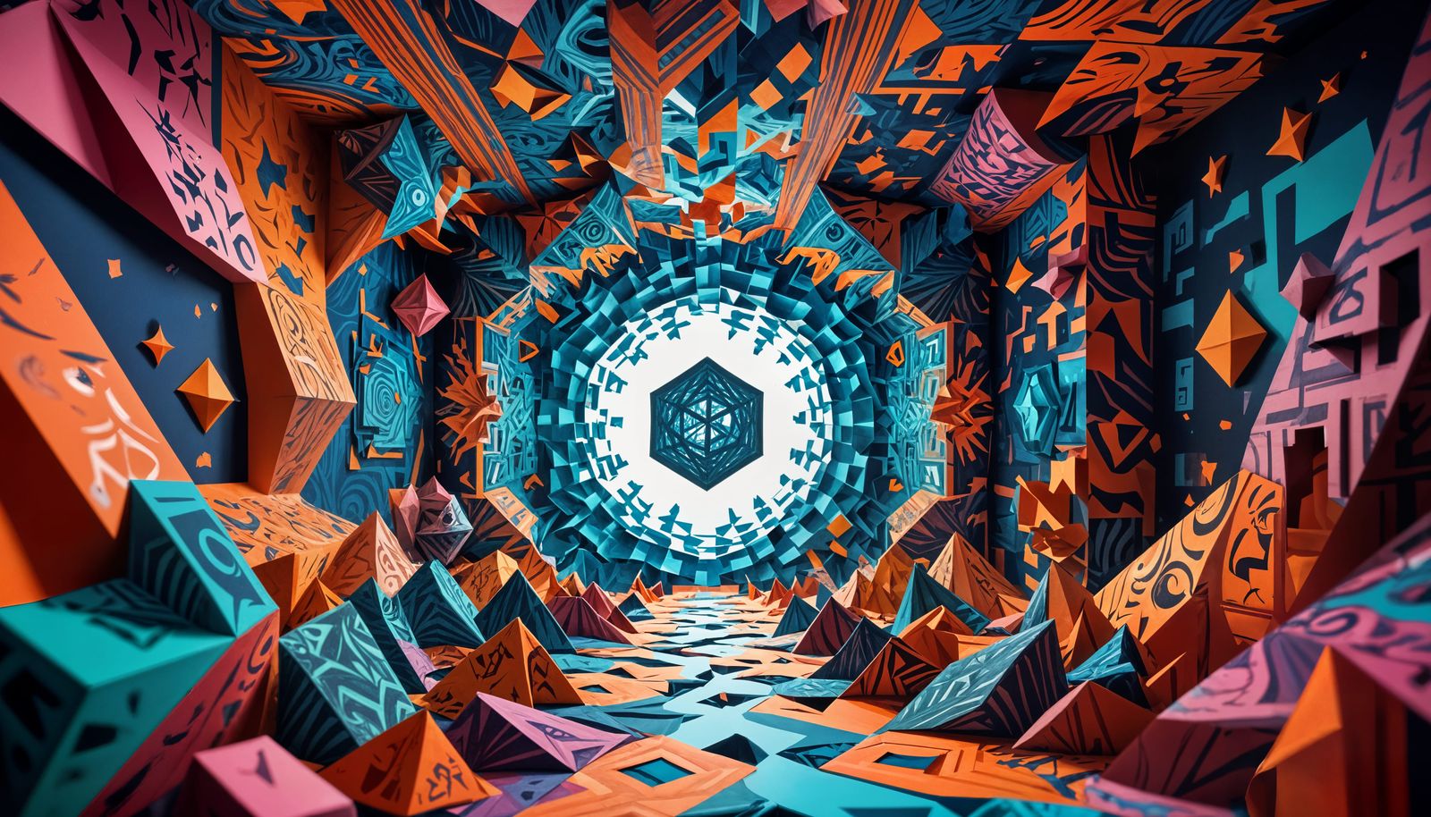 Trippy Paper World Kaleidoscope Art