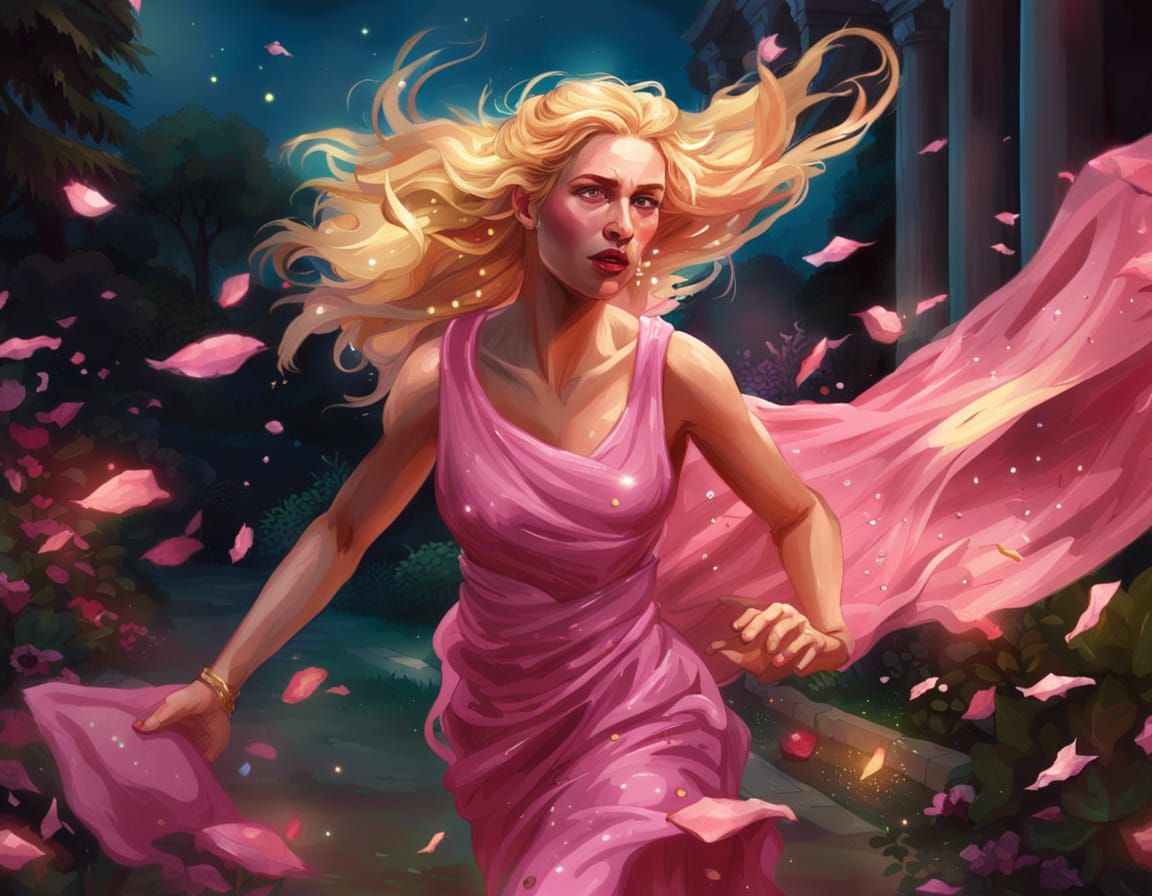 Crying Demigoddess Runs Through Dark Garden